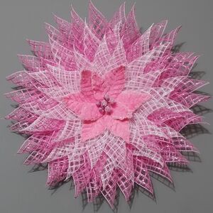 Pink and White Holiday Wreath